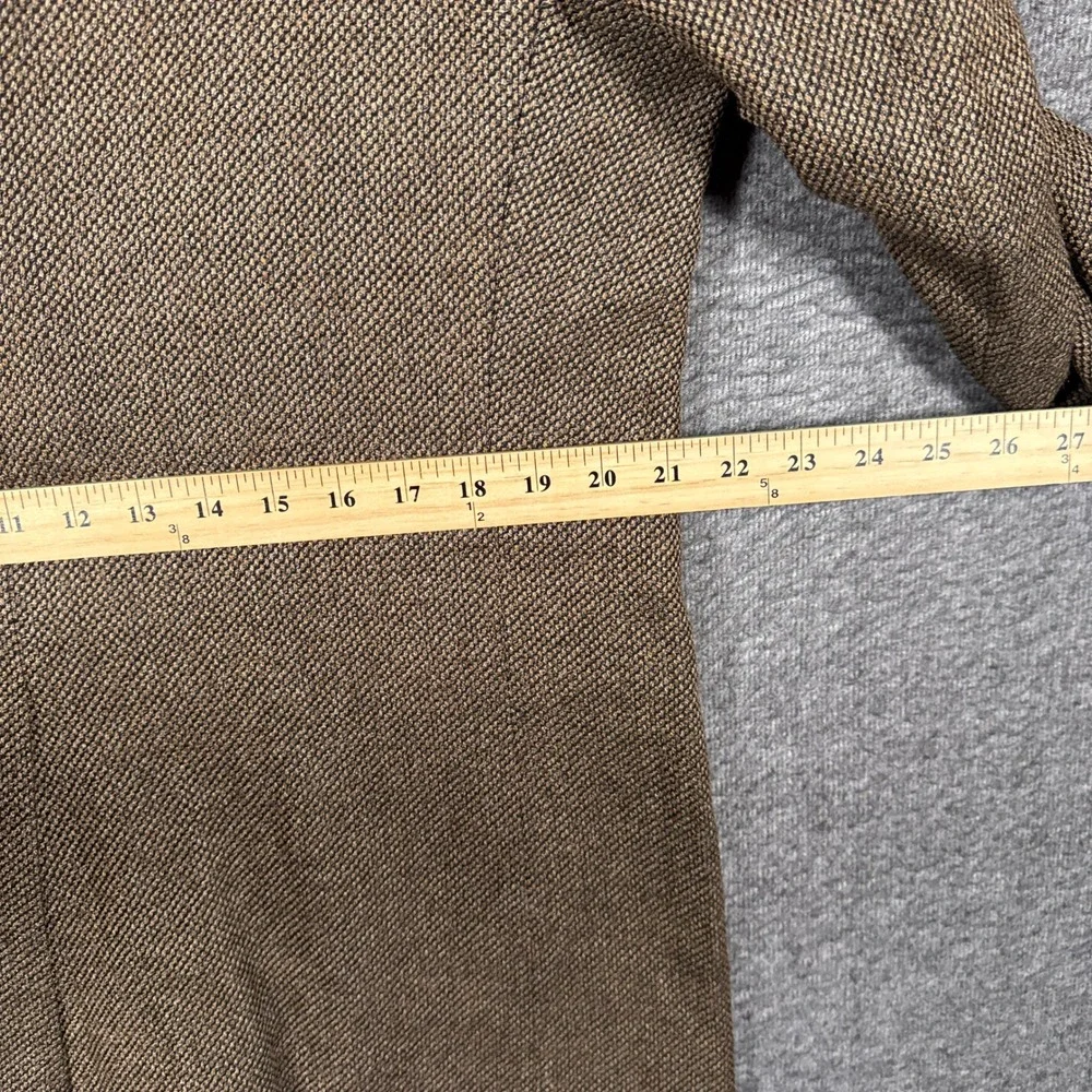 Burberry London Sport Coat Blazer 43R Brown Wool 3 Button Tweed USA Union Made